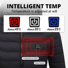 Men 21 Areas Heated Jacket USB Winter Outdoor Electric Heating Jackets Warm Sprots Thermal Coat Clothing Heatable Cotton Jacket